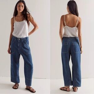 Free People Bohemian Relaxed Midnight Voyage Harem Jeans Dark Wash Size Large